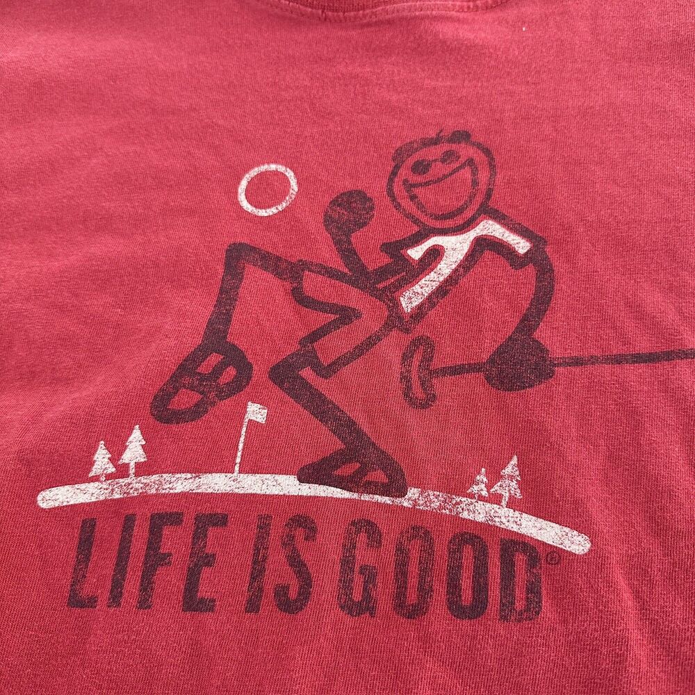 Life Is Good Men's T-Shirt Size XL Short Sleeve Top Red Golf Golfing Classic Fit